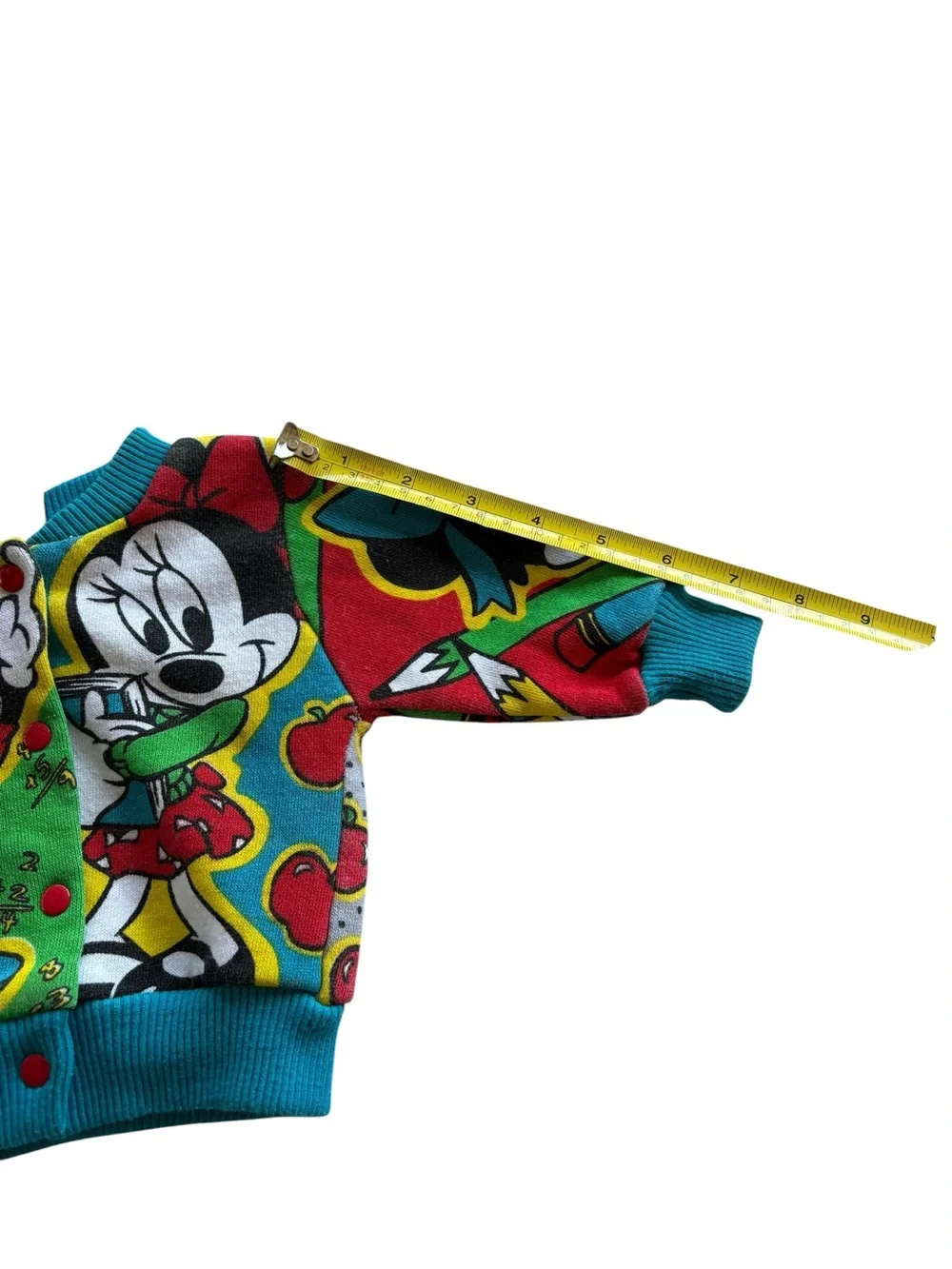 Vtg 1990s Disney Minnie Mouse Snap-front Sweatshirt Cardigan Sz 6m